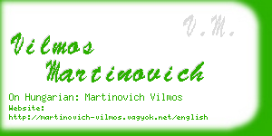 vilmos martinovich business card